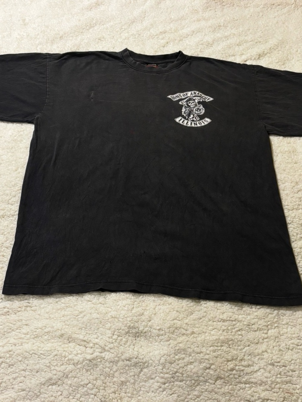 Black Graphic Crewneck Men's Shirt - Sons of Anarchy Design1556
